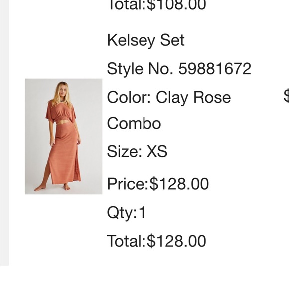 Free people skirt and top set - Picture 2 of 4